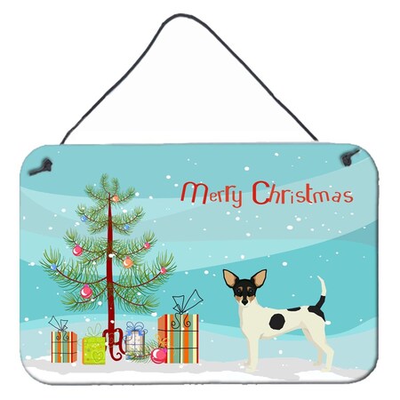 Carolines Treasures Toy Fox Terrier Christmas Tree Wall or Door Hanging Prints CK3567DS812